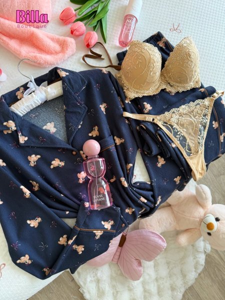 بيجامة قماشة الوافل بتسطل على اللبس😭😭 منقشة 🧸😭🫰🏻