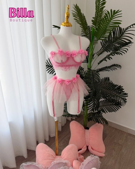 لانجري ثلاث قطع بسطل على اللبس باللون الكيوت💞🥺🫰🏻🎀