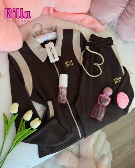 ترينينج miu miu باللون البني والبيج 🥺والكواليتي🔥😭