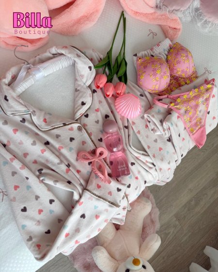 بيجامة ازرار قلوب مخمل دبل فيس  والكواليتي🔥🔥