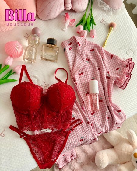 بيجامة كروهاتمنقشة كرز بتفصيلتها الصيفية المميزة والكواليتي🔥😭