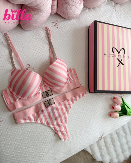 طقم فيكتوريا سيكريت ستاندر بوش عادي💗🎀