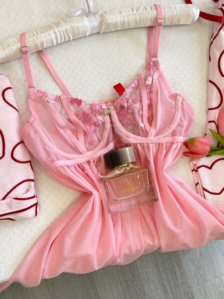 فستان شيفون ناعم منقش قلوب والكواليتي🔥