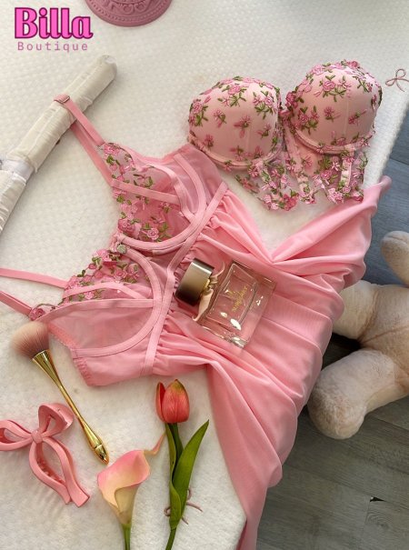 فستان شيفون باللون الزهري والكواليتي🔥💕