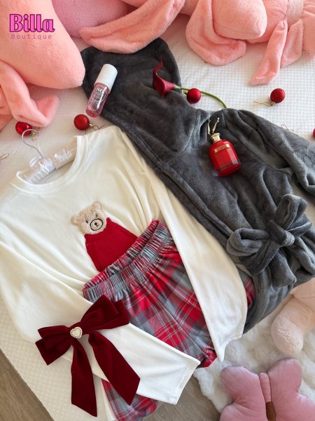 بيجامة ثلاث قطع دبل فيس مع روب فرو ثقيل والكواليتي بسطل😭🔥🫰🏻