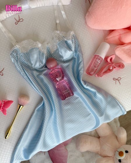 فستان كروهات ازرق ستان ناعم بسطل😭🫰🩵💙