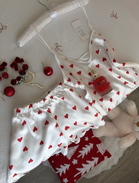 بيجامة شورت ستان حرير ناعم والكواليتي❤️‍🔥❤️🫰🏻❤️